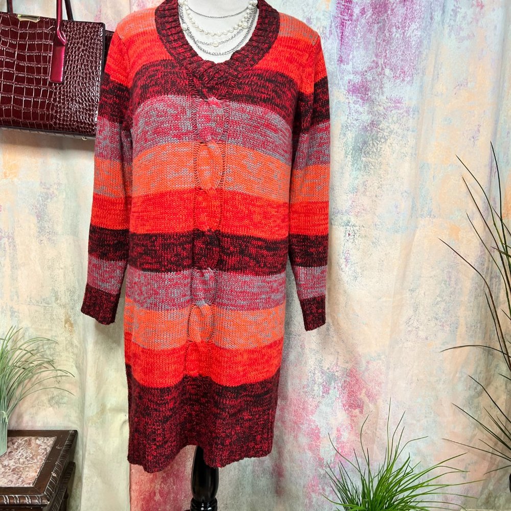 📌Derek Heart Knitted Warm Long Sleeves Dress with Cable Pattern